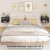 Floating Nightstands Set of 2, Modern Wall Mounted Bedside Tables, Black