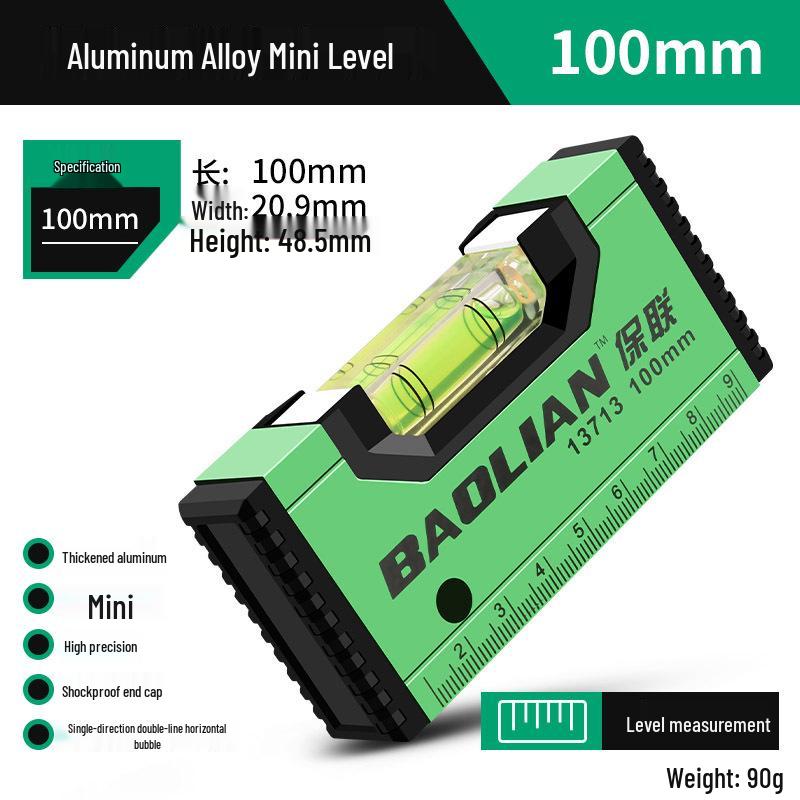 

Baolian Высокоточный магнитный мини-многофункциональный уровень - Алюминиевый сплав Single level 100mm strong magnet