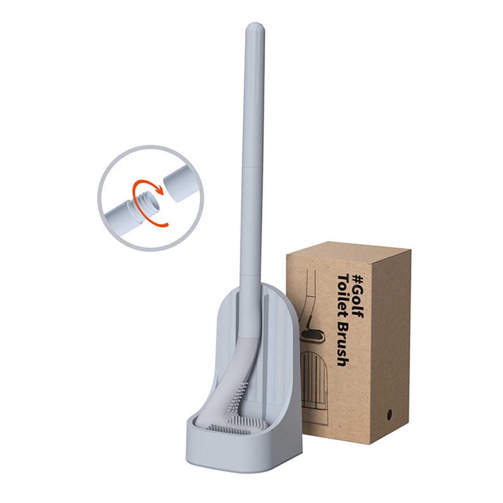 

Силиконовая щетка для унитаза для гольфа, без тупика, настенная чистящая щетка с длинной ручкой One Size светло-серый