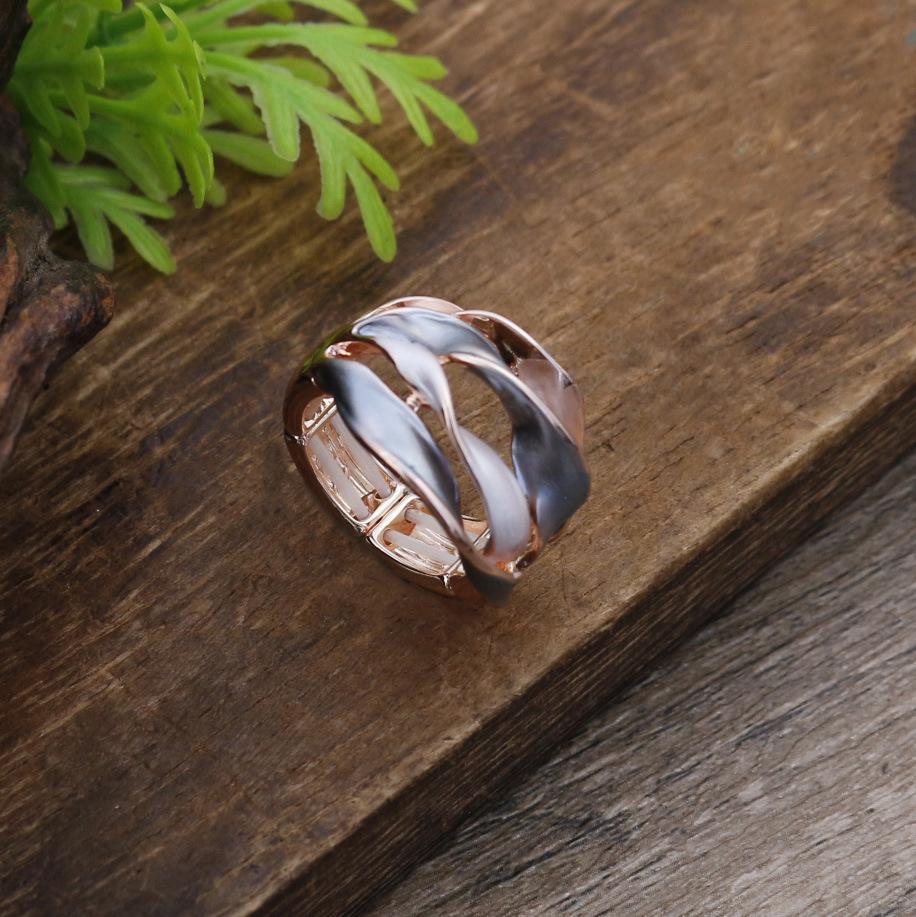 

New colorful flowers exaggerated live elastic ring women s fashion temperament niche designer accessories