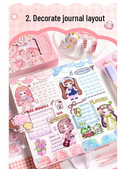 Princess Dress-Up Sticker Set for Girls - Cute Cartoon Themed Stickers