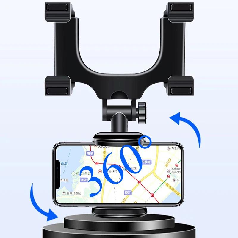 Universal 360°Rotatable Car Rearview Mirror Bracket Mobile Phone Base Gps Holder For Phone Car Accessories Interior Parts 2025