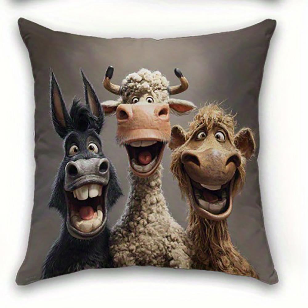 1/4pcs Funny Farm Animal Printed Pillowcases Sofa cushion cover home bedroom room decoration