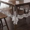 Modern Simple Transparent Lace Tablecloth Waterproof Oil and Scald Resistant Dining Desk Mat Decoration of High End Restaurant