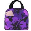 Red Hibiscus Large Insulated Lunch Bag Blue Tropical Leaves Hawaii Floral Lunch Box for Boys Girls Men Women Work Shcool Picnic