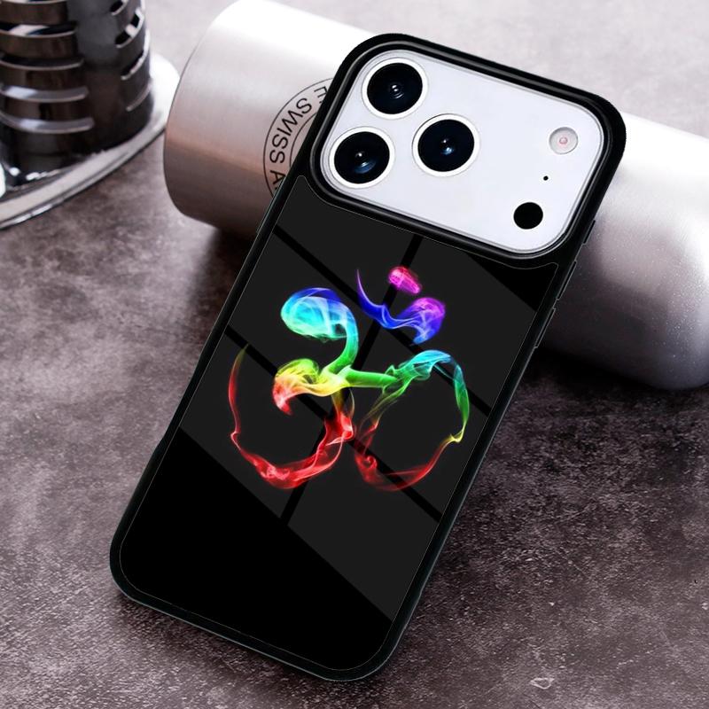 Aum om Namaste symbol floral zen yoga Phone Case For iPhone 17 16 15 14 13 12 11 Pro Max Plus 17Air Soft Silicone Cover