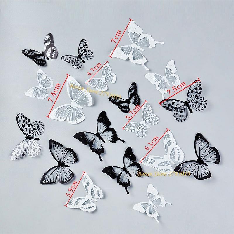 New 18pcs/lot Butterflies 3d Wall Sticker Beautiful Butterfly Living Room for Kids Room Wall Decals Home Background Decoration