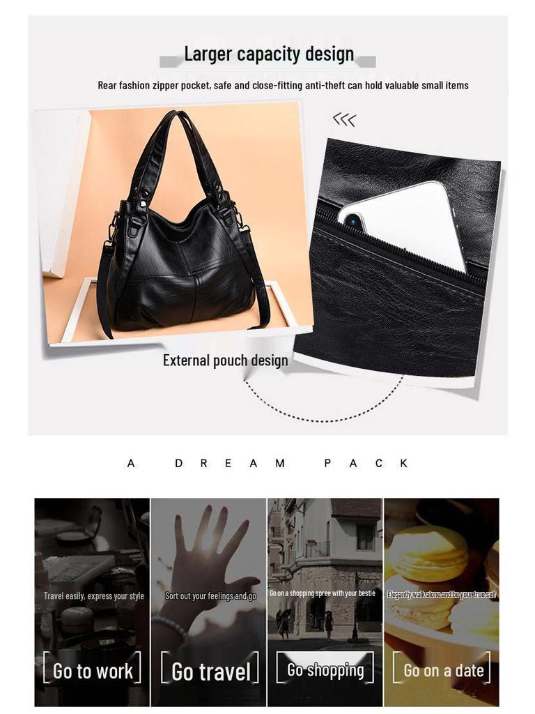 2024 Women's Versatile European & American Fashion Large Capacity Shoulder/Crossbody Backpack Tote