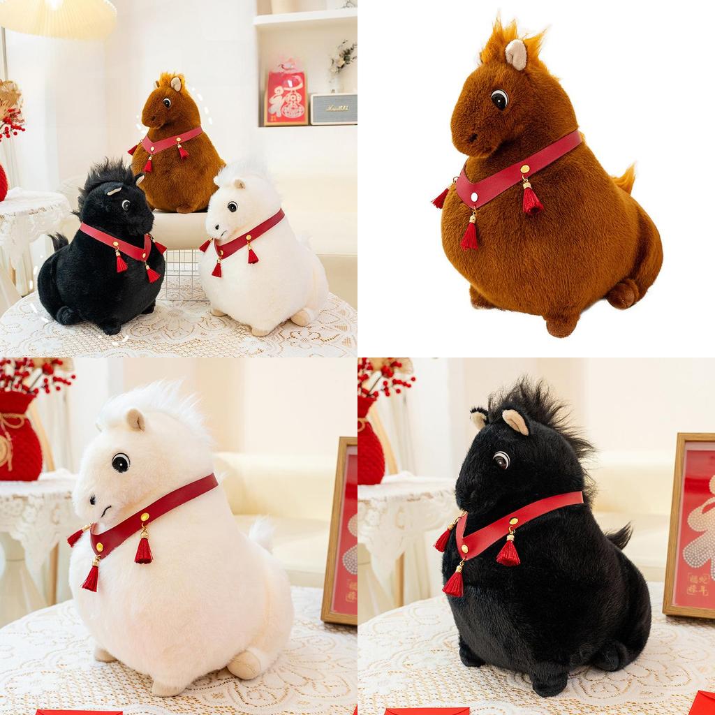 Creative Plush Pony Stuffed Animal Toy With Pp Cotton Filling For Kids Bedroom Decor
