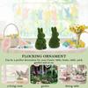 2Pcs Flocking Bunny Statue Artificial Moss Rabbit Figurine Decorative Artificial Grass Bunny Figure for Patio Garden Yard