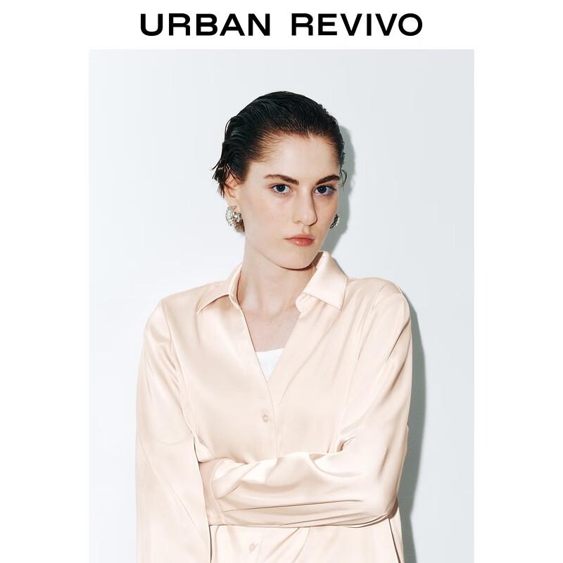 UR Women's 2025 Autumn Single-Breasted Satin Blouse