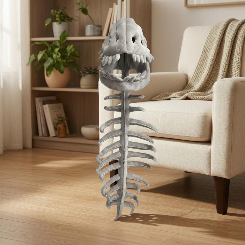 Dinosaur Skeleton Headpiece Soft Skull Huggable for Halloween