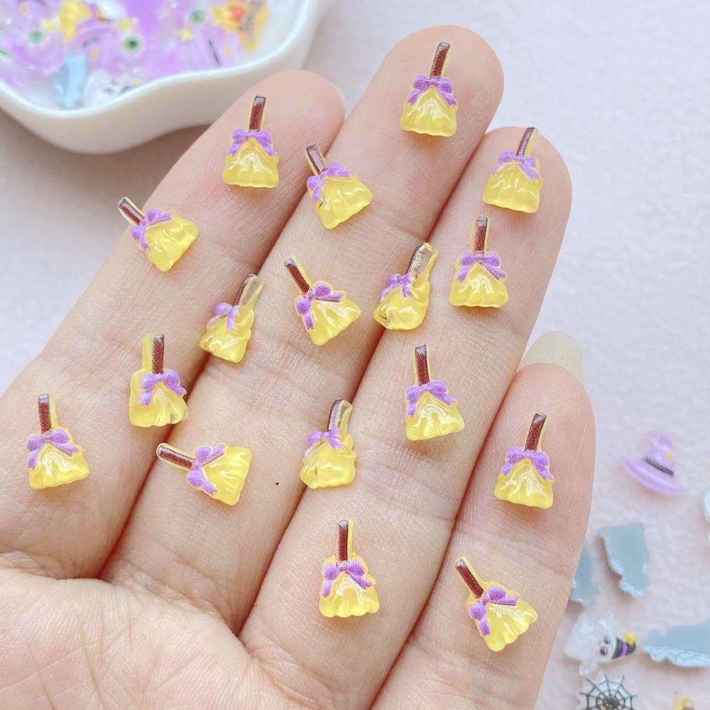 100PCS Halloween 3D Nail Art Decoration Charms Supplies Kawaii Cartoon Halloween Series Accessories Resin Parts Manicure Decor