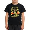 Kids Tshirt Short Sleeve Cobra Kai Print Top Girls Boys Summer Clothes Children's  Adults Parent Child Cotton T Shirts