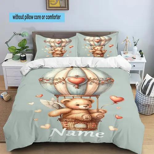 Hot Air Balon Soft Duvet Cover Soft Duvet Cover Featuring Hot Air Balon Patern Suitable for Children Kids Adult Peoples Soft Warm Breathable