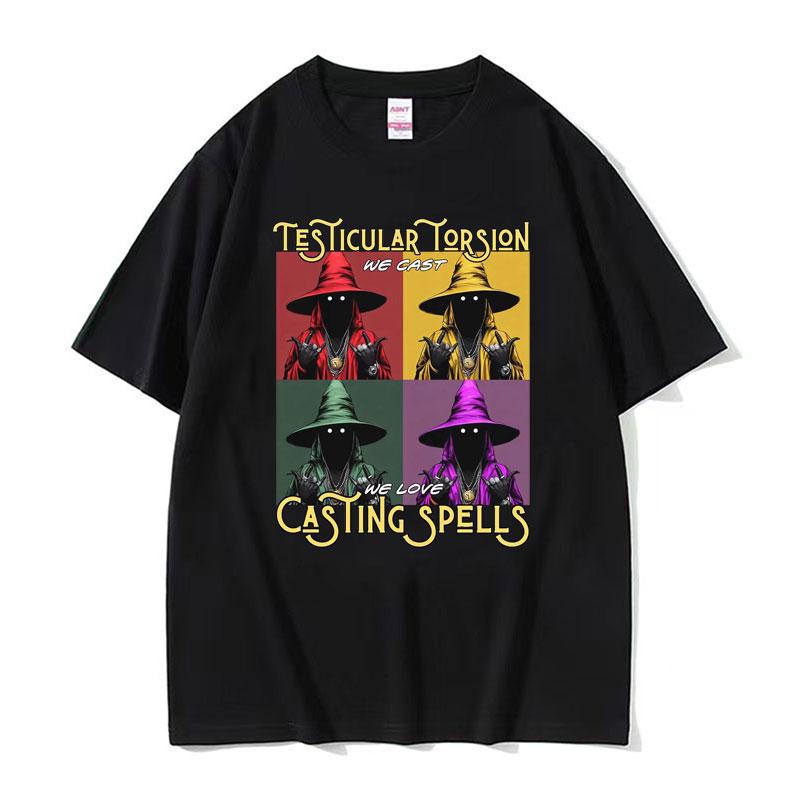 Shadow Wizard Funny T Shirt Testicular Torsion Meme Graphic Tee Shirt Men Women Retro Gothic Oversized Short Sleeve Tshirt Tops