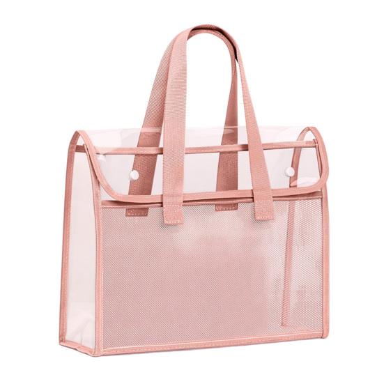 Borsa Porta Documenti Grande Capacità Impermeabile Leggera Organizzatore di Documenti con Manici Resistenti Porta Documenti Trasparente a Doppio Strato per Ufficio Viaggio