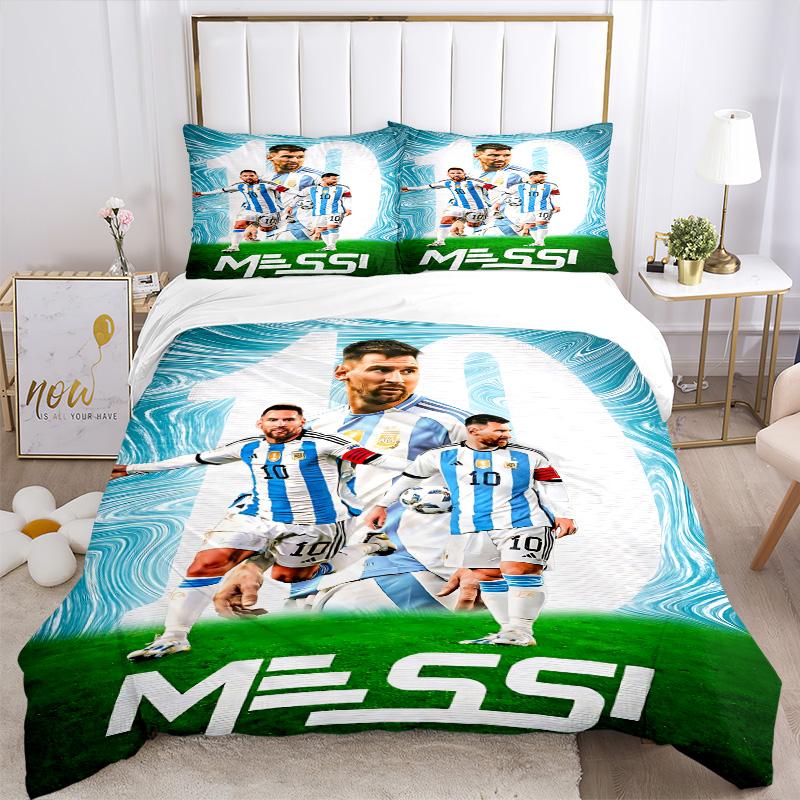 Messi'S Argentina Celebration Print 3Pcs Bedding Setduvet Cover With 2 Bedropillowcase Home Birthday Gift