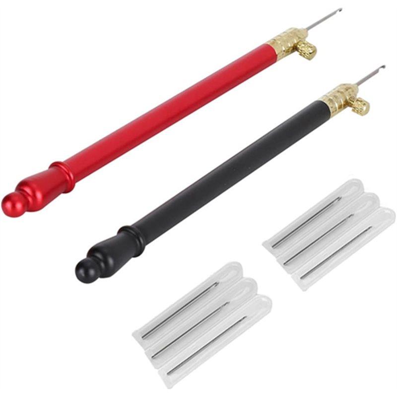 French Crochet Hook With 9 Needles, Stainless Steel Ergonomic Handle For Sewing, Beading, Knitting, DIY Projects