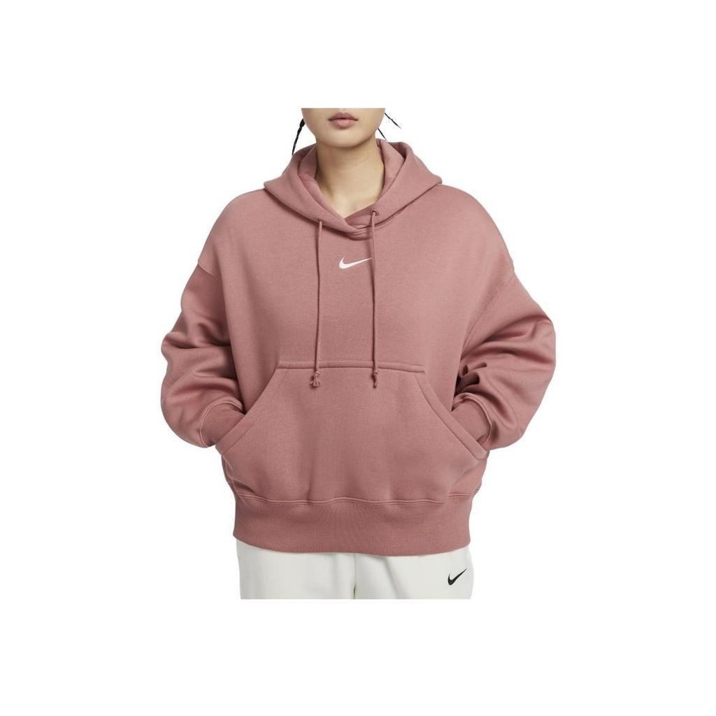 Nike Mode Pullover Langarm Cropped Sweatshirt Damen Tops Lotus-Pink DQ5859-634