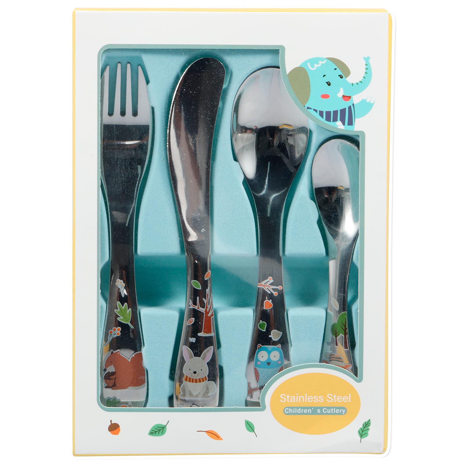 

Kids Forks Spoons Flatware Cutlery Set Toddler Cutlery Kit Safe Mirror Polished Flatware Easy-to-Use Toddler Utensils Food-Grade