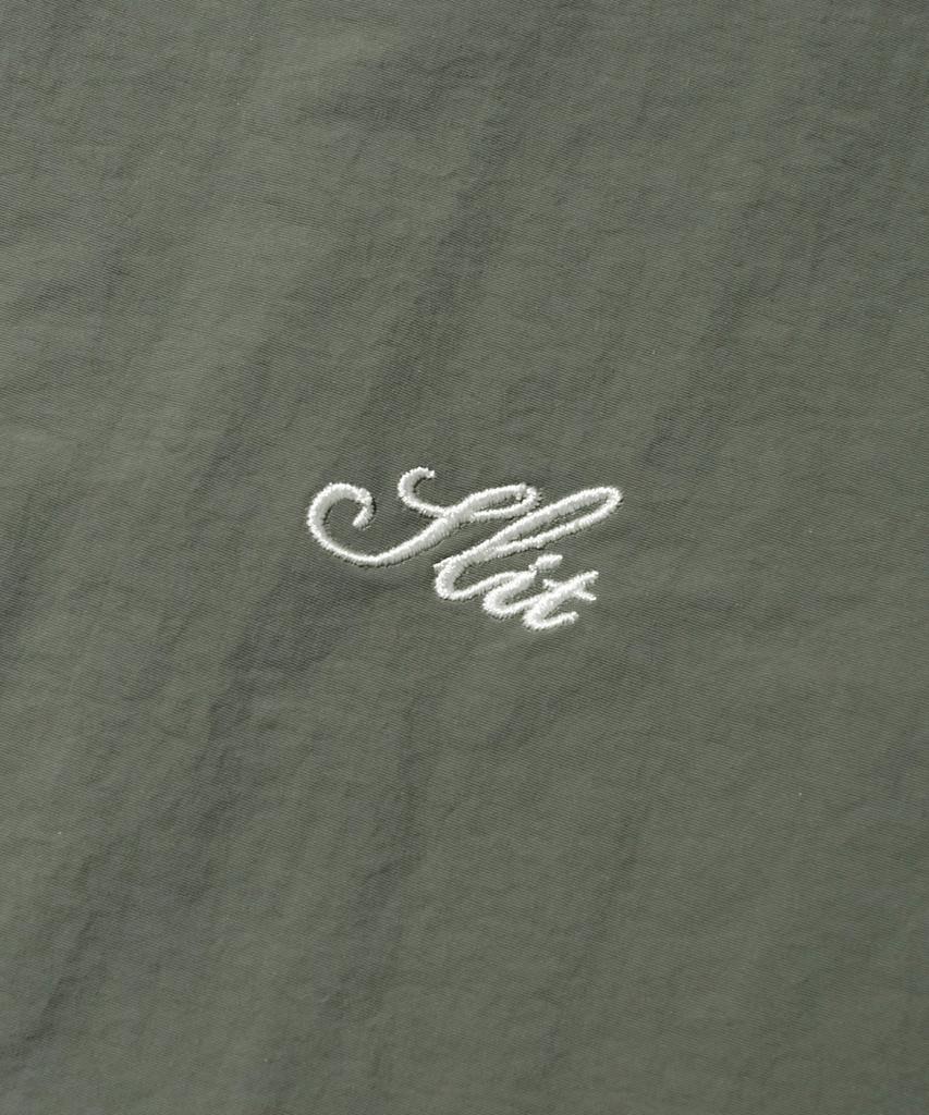 Slit Studio Lettering Windbreaker Jacket Khaki