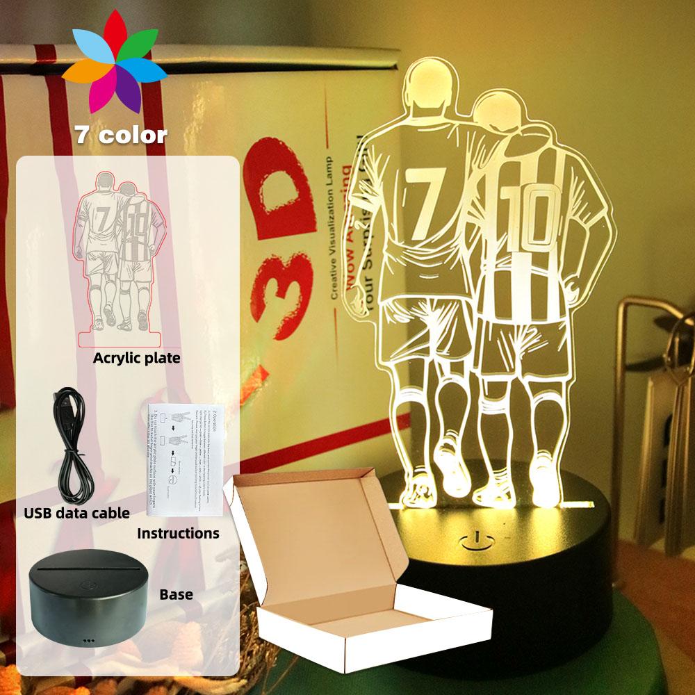 

Football Player Night Light Touch Remote Control RGB LED Lamp Bedroom Decorate Novelty Creative Sports Theme Gift Boys Kids Fans