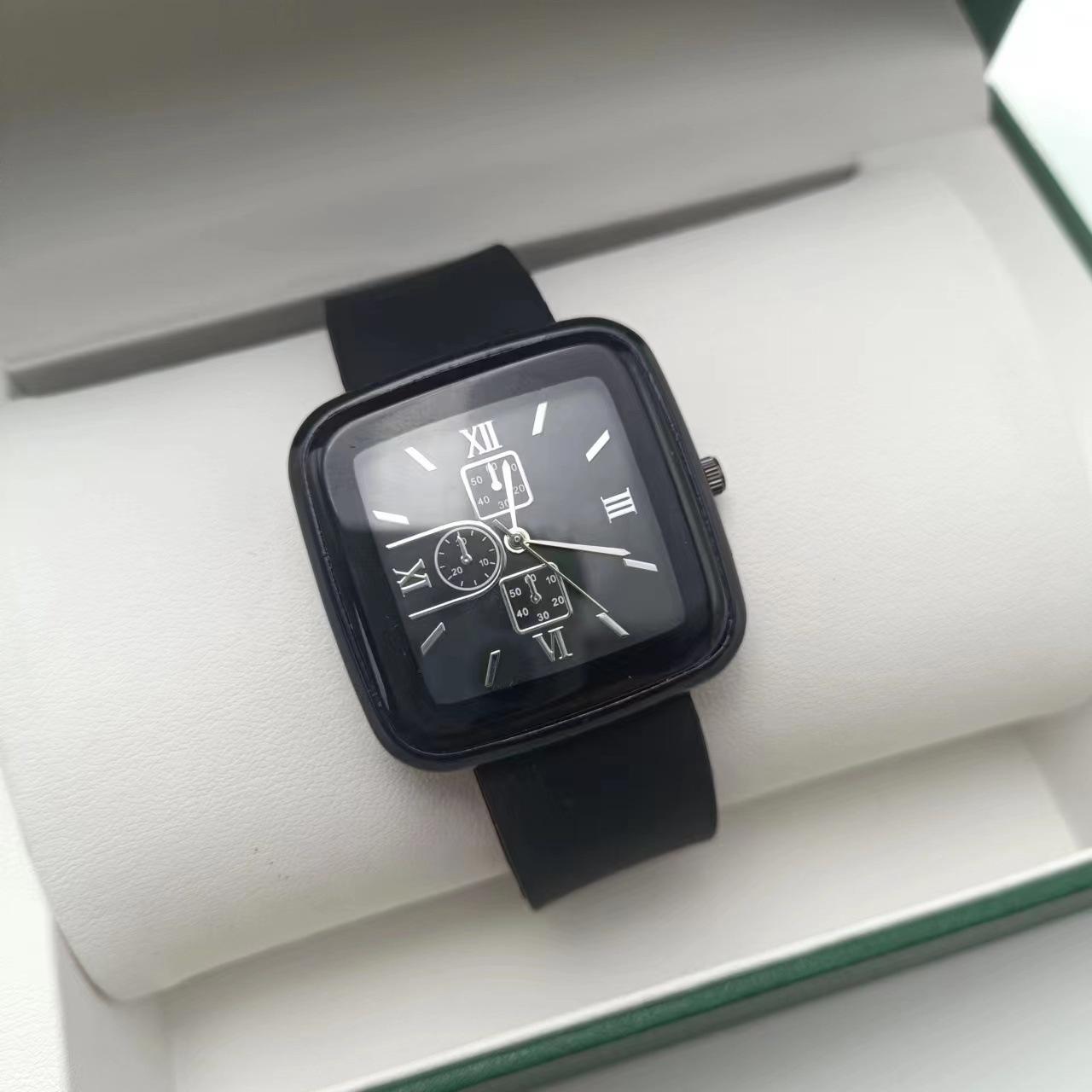 Square Silicone Tape Quartz Watch Simple Sports Silicone Watch Student