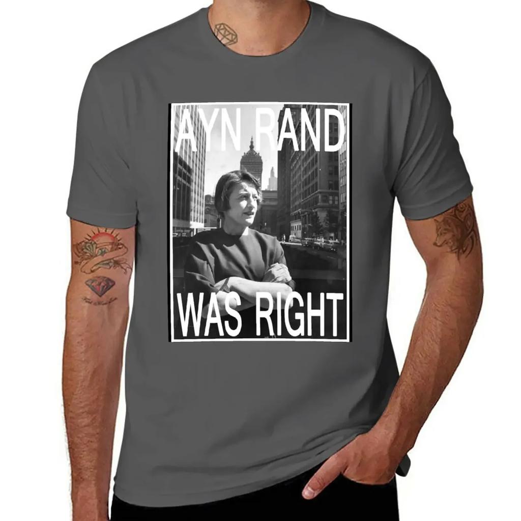 Ayn Rand Was Right T-Shirt anime clothes anime quick drying mens graphic t-shirts pack