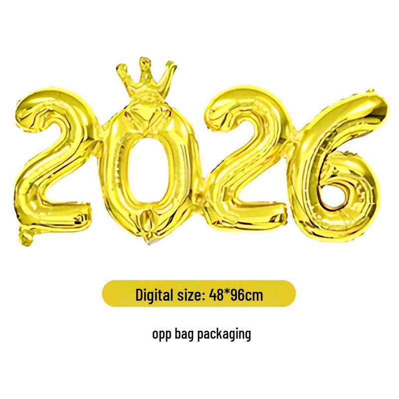 2026 Digitální Nový rok Korunový Kombinéza & Balónová Párty Dekorace Sada