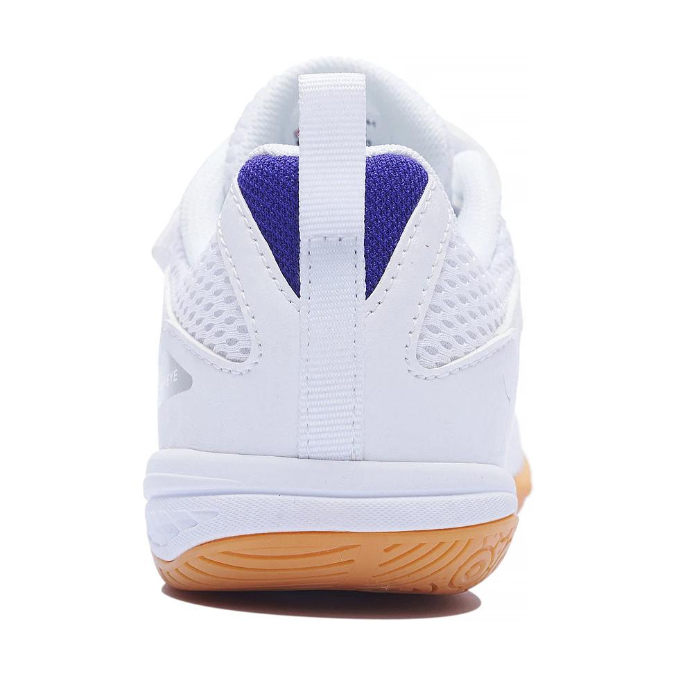 Li-Ning Pantofi de antrenament confortabili, simpli, antiderapanți, cu absorbție a șocurilor, cu talpă joasă, adidași pentru copii, albastru alb APTU015-1