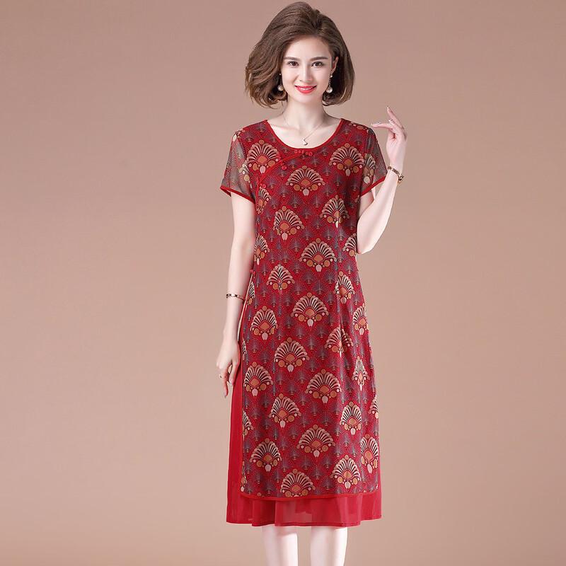 Jianhu Women s Summer Short-Sleeve Midi Dress 2XL