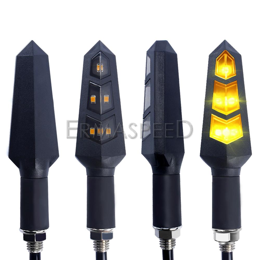 2/4PCS Led Motorcycle Blinkers Turn Signal Lamp Flashing Lights Amber Flashers Waterproof Bendable Motorbike Scooter