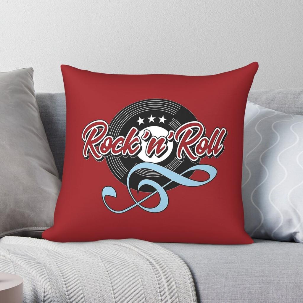 s Rockabilly Rock N Roll Square Pillowcase Polyester Linen Velvet Printed Zip Decor Pillow Case Car Cushion Cover