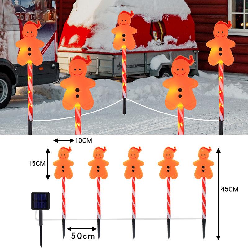 2025 Solar Weihnachts-Weihnachtsmann und Schneemann Leuchtende Lichterkette für Außendekoration