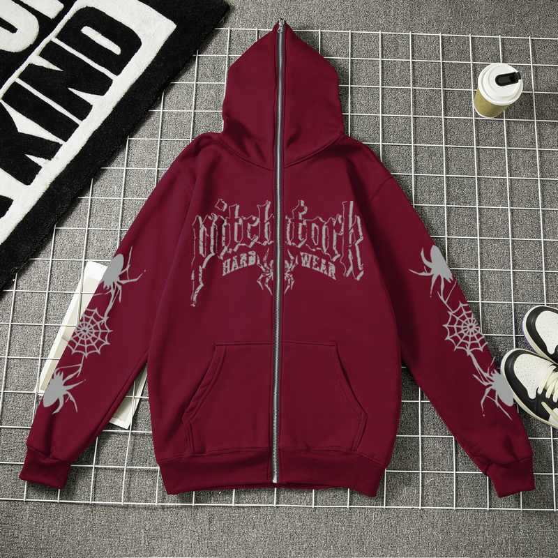 2024 cross-border new product Kuroshio cardigan boys coat oversize hoodie hoodie couple spider sweater