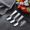 Portable Foldable Spoon Silver Stainless Steel Picnic Camping Folding Spoon For Outdoor Hiking Travel Tableware Kitchen Supplies