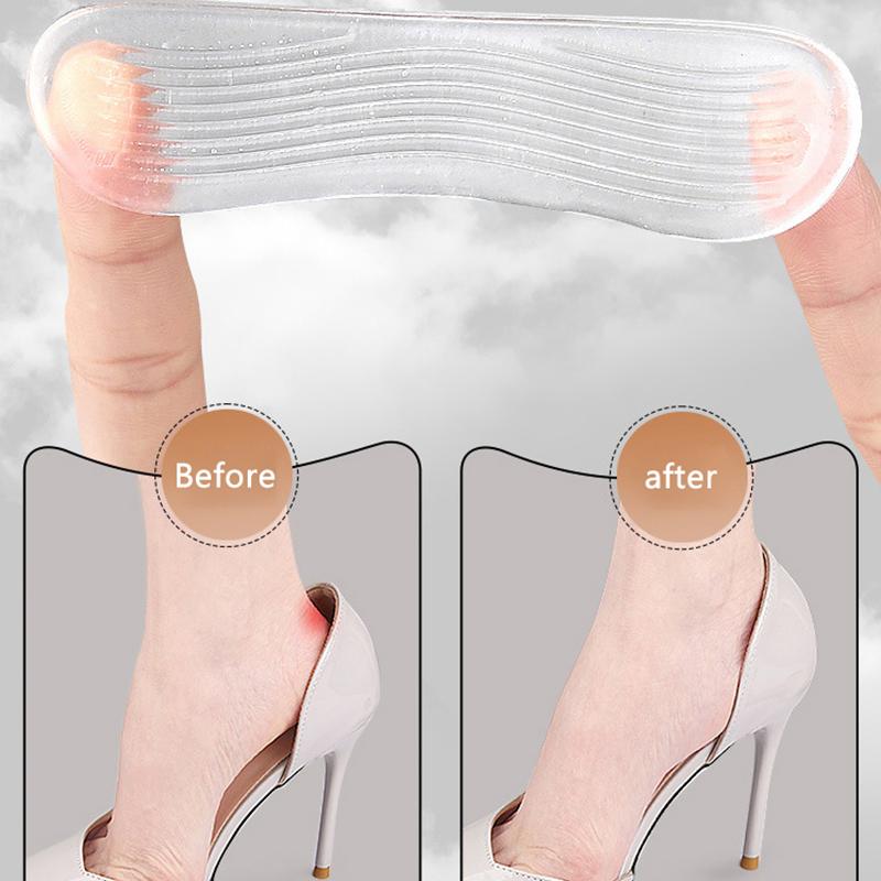 1Pair Gel High Heels Heel Protectors Stickers Women Shoes Heel Cushion Foot Care Non Slip Shoe Pads For Adjustable Size Insoles