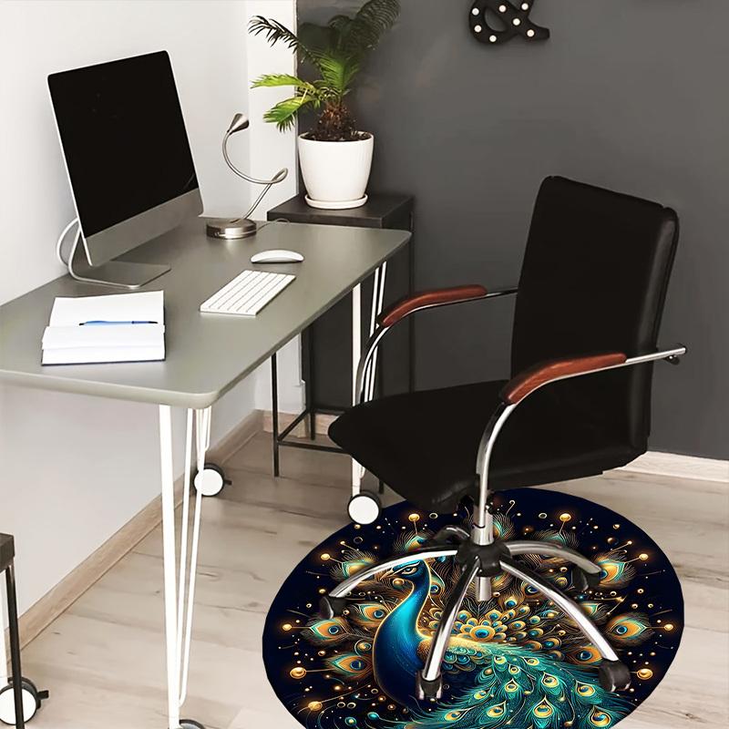 

1pc Office Carpet Chair Mats Enchanted Peacock Feather Artwork Perfect for Decorating Office Chairss, Or Bedrooms.YDT385 80cm by 80cm