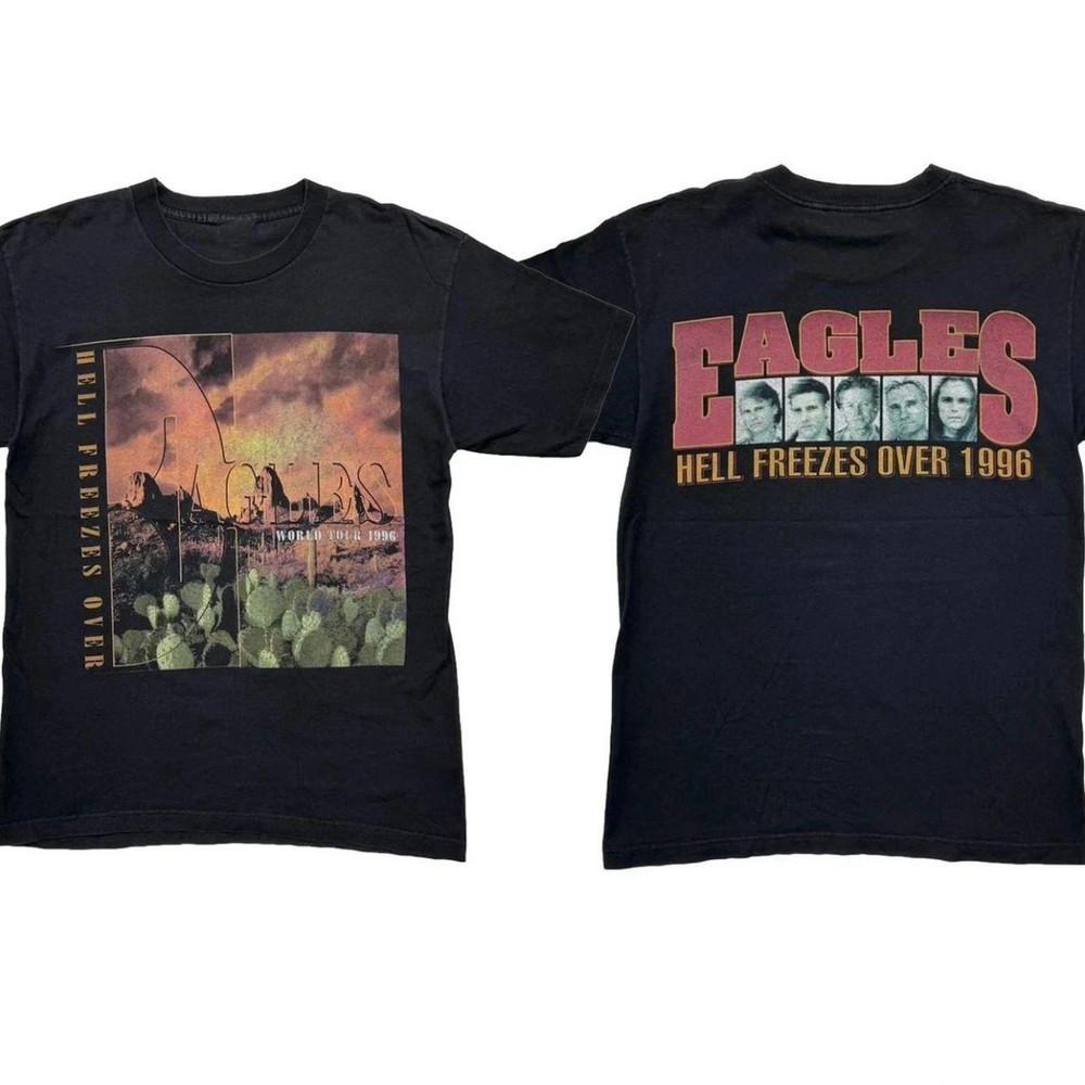 T-Shirt Unisex Eagles Hell Freezes Over 1995 World Tour a Doppia Faccia