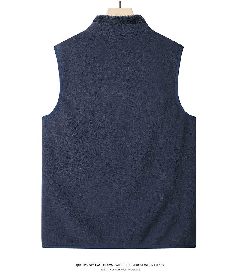Thick Coral Fleece Couple Vests with Zipper Pockets – Warm and Stylish for Men and Women