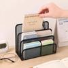Papers Trays Notebook Stand Rack Desk 3-Layer Black Metal Iron Mesh Holder Magazine Document File Book Rack Organizer Office
