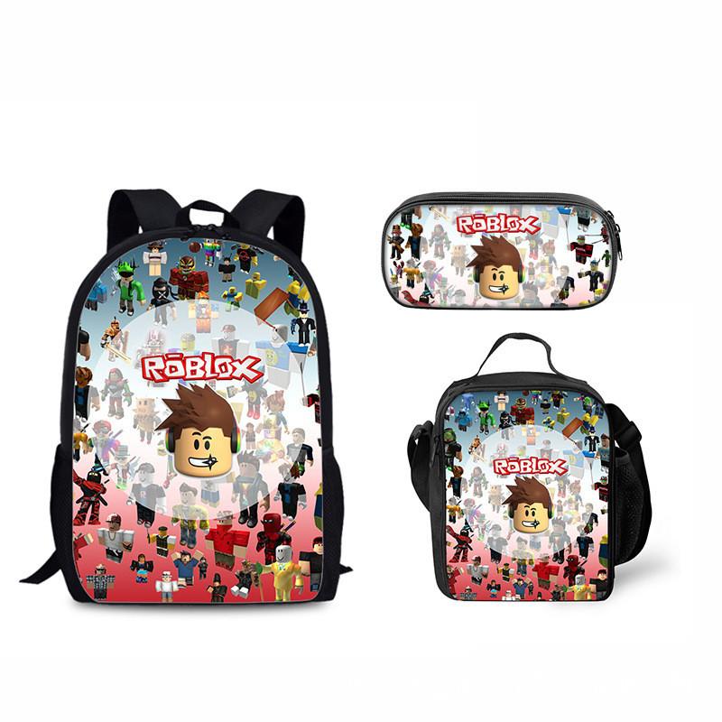 Roblox Student Backpack Set With Nylon Material And Pencil Case For Daily Use