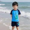 Cartoon Boys' Toddler Sun Protection Quick-Dry Swimsuit Set with Swim Cap