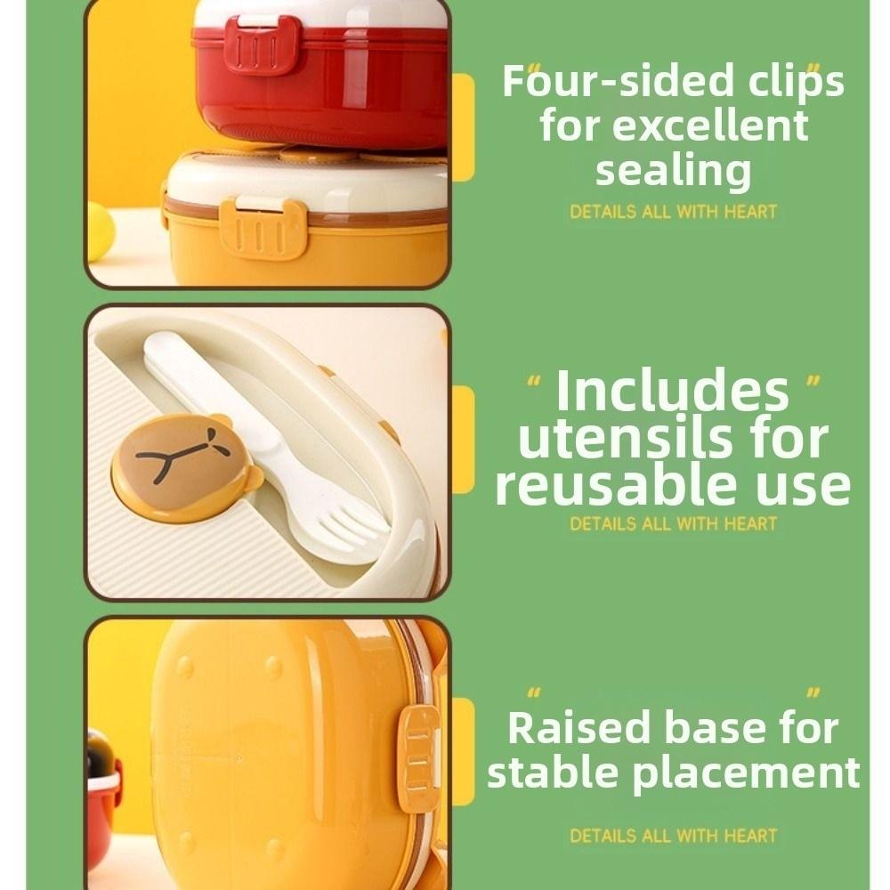 Sealed Food Container Portable Thermos Bowl Cartoon Lunch Box  Picnic