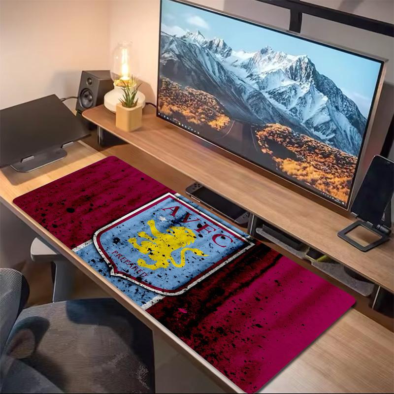 Aston Villa FC Print Cushion Non-slip Laptop Tablet Big Mousepad XXL Mat Mini PC Playmat With Lock Edge