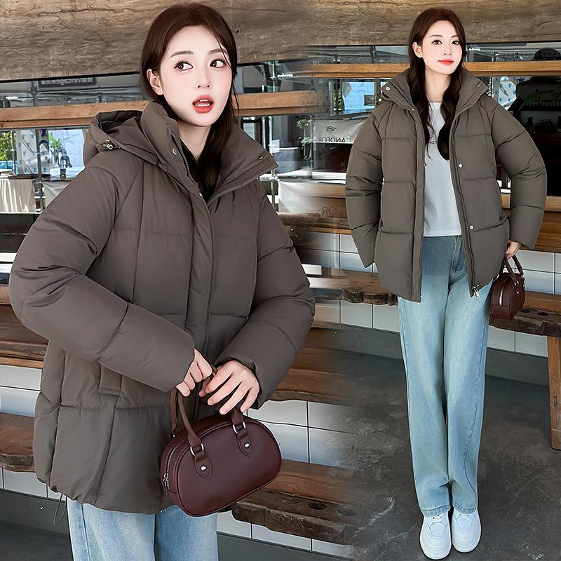 Winter new European station padded coat  hooded fashion versatile loose padded jacket foreign style  coat