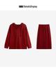 Plus Size V-neck Hooded Sweatshirt & Skirt Two-Piece Set - 2025 Winter Casual Knitwear for Women