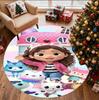 Gabby's Dollhouse Pattern Round Rug, Indoor/Outdoor Mat, for Picnic, Gameroom, Bedroom, Office, Living Room, Home Decor Carpet, Birthday Gift