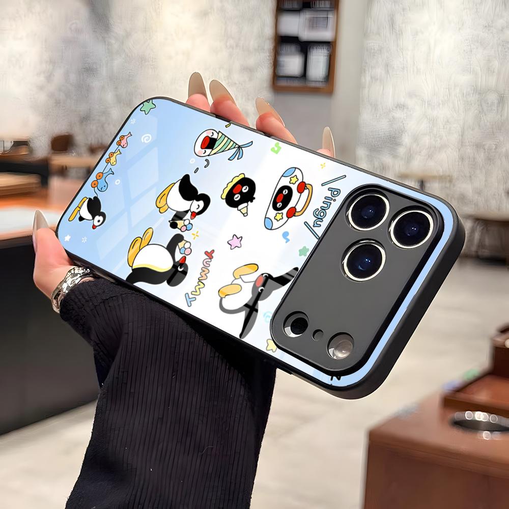 P-Pingu Penguin Phone Case For IPhone 17 Pro Max 15 Pro 16 14 Plus 12 13 Mini 11 Pro Shockproof Glass Cover